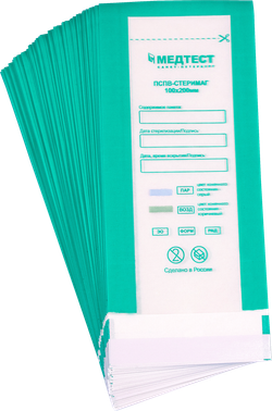 Пакет для стерилизации ПСПВ-СтериМаг 100*200 (100шт) комбинированный самоклеящийся плоский