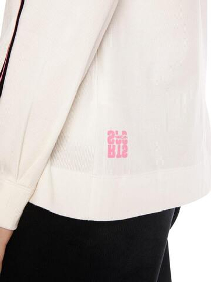 Marc Cain Джемпер из хлопка в рубчик