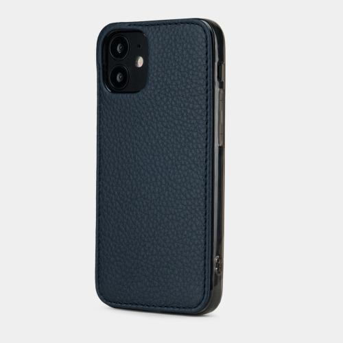 Чехол-накладка для iPhone 12 Mini из натуральной кожи теленка, цвета синий