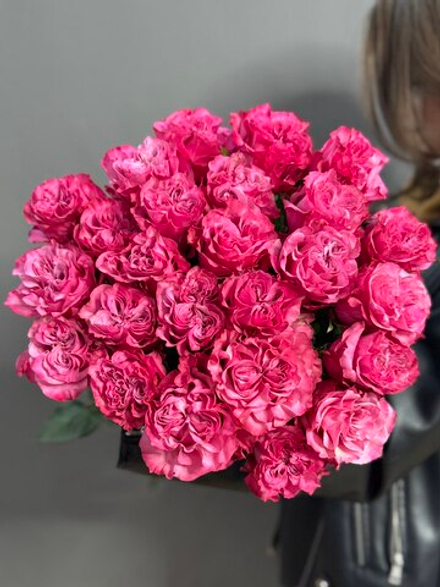 25 пионовидных роз сорта "Кантри Блю" под ленту