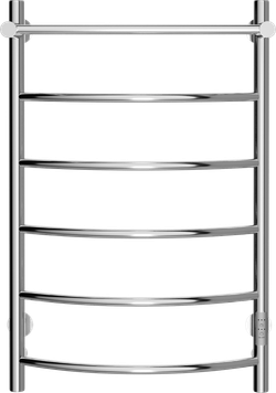 Полотенцесушитель электрический EWRIKA Сафо ПР 80x55 см, подключение справа, слева, глянцевый хром, лесенка, с полкой