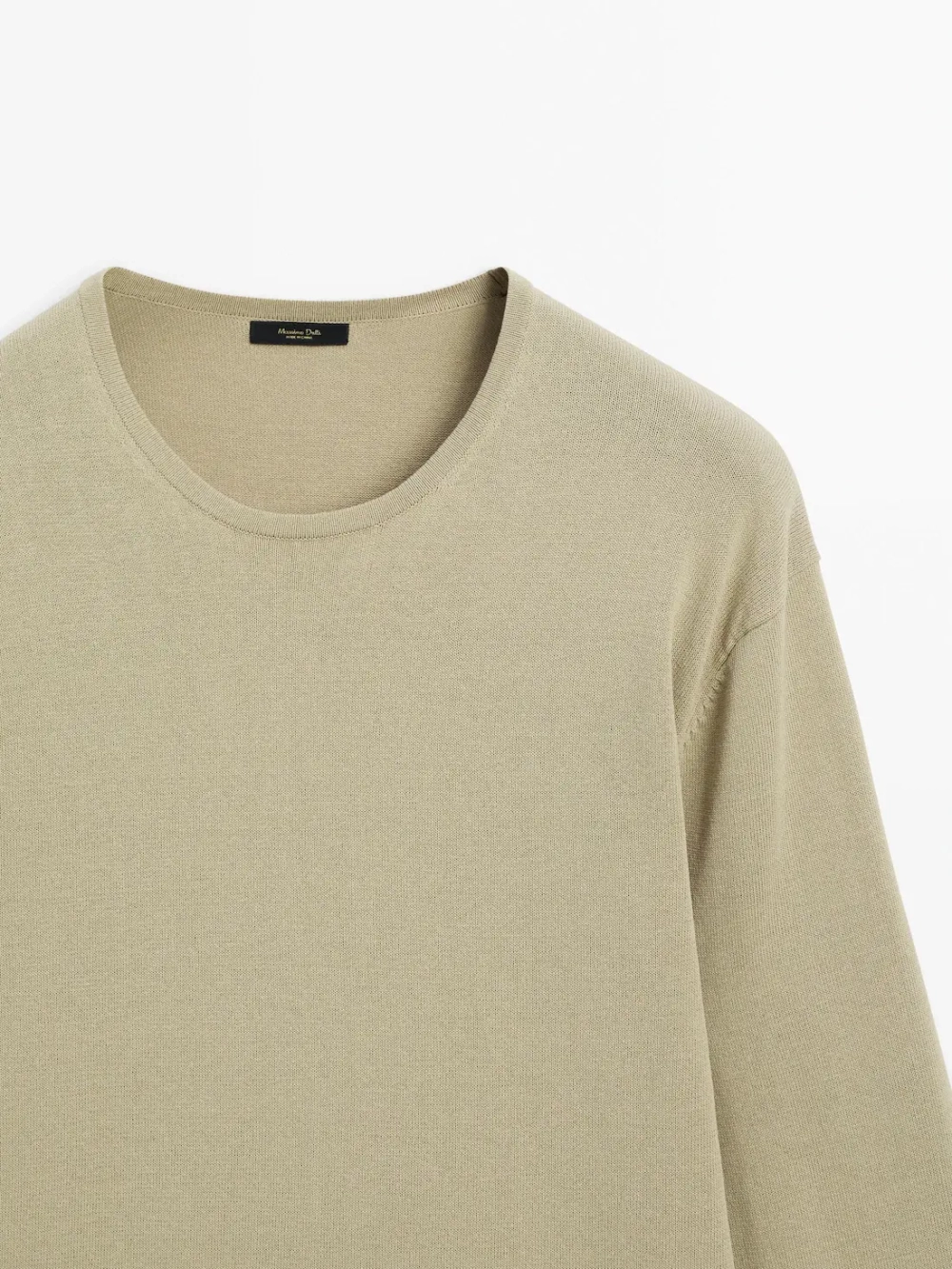 Massimo Dutti Свитер с круглым вырезом, зеленый