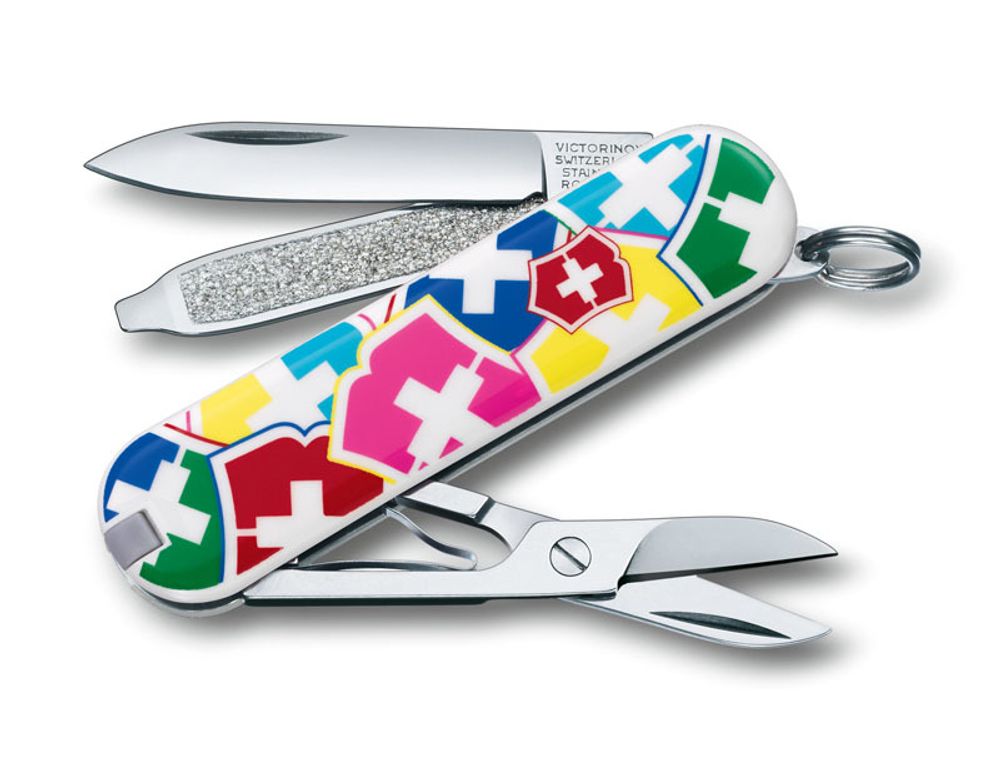 Качественный маленький брендовый фирменный швейцарский складной перочинный нож 58 мм 7 функций Victorinox Classic &quot;VX Colors&quot; VC6223.841