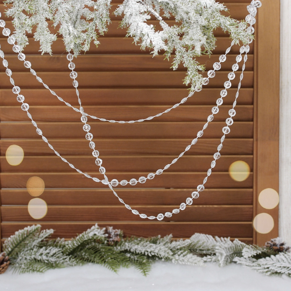 Бусы на ёлку 2,0 м «Хрустальная льдинка», Прозрачный