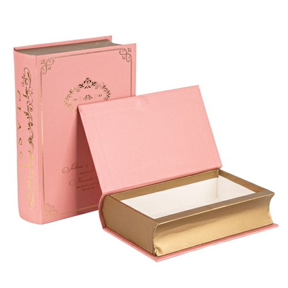 Набор/2шт "Книга" 16*21*5, 12*19*4,7см Розовая