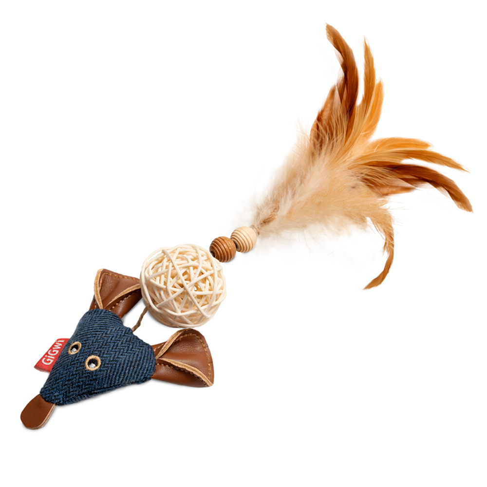 85046 Игрушка для кошек Мышка с плетеным шариком 14 см, серия CATCH & SCRATCH ECO