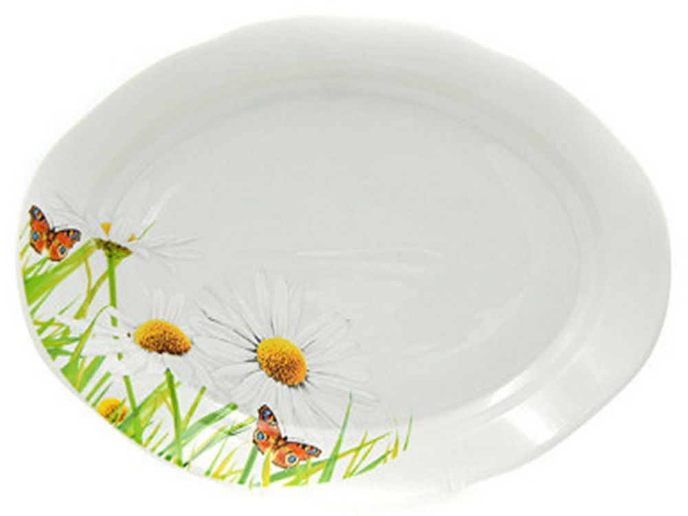 Блюдо овальное "РОМАШКА (Идиллия)" 33 см, Беларусь.
