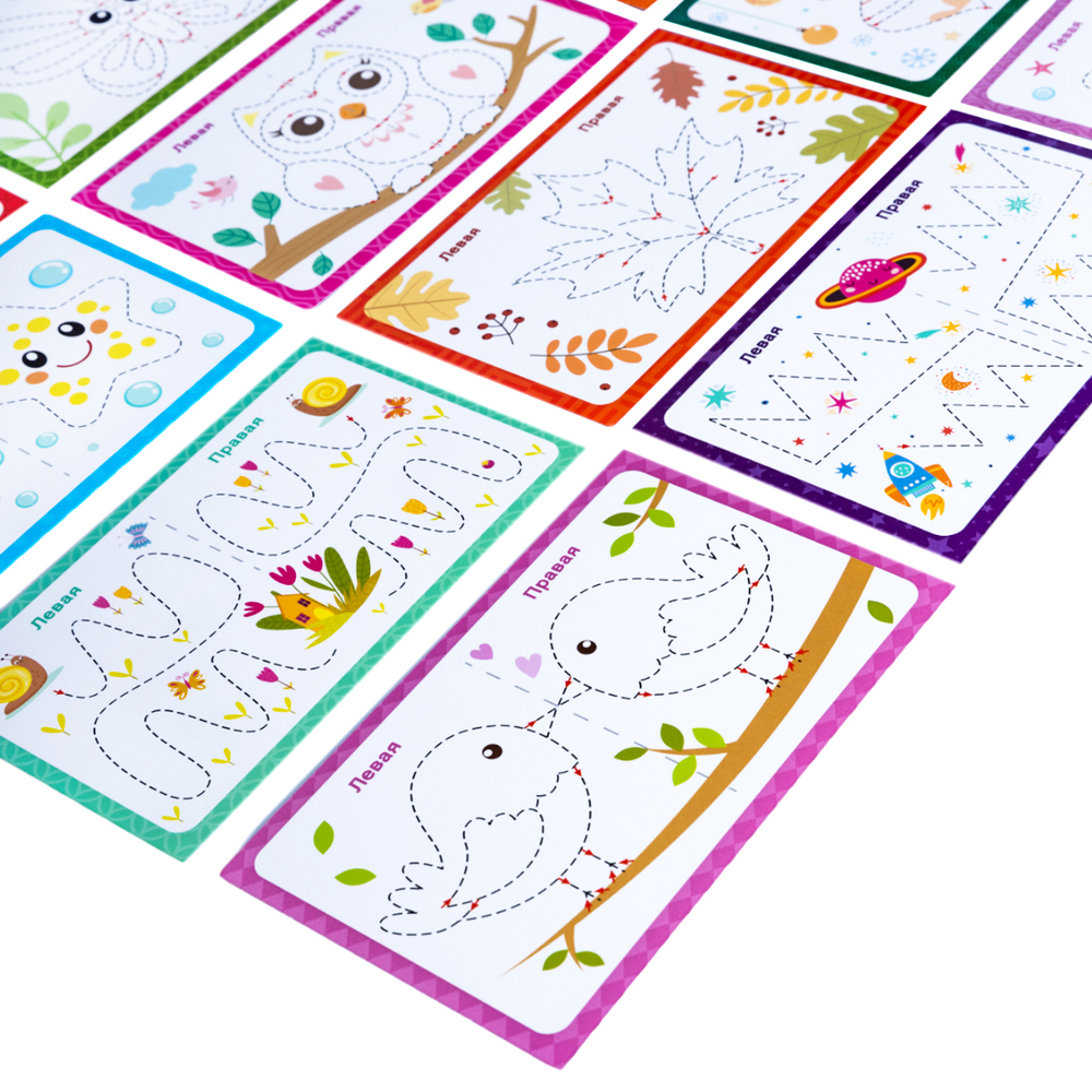 Игра развивающая Пиши-стирай Двумя руками 24 карточки