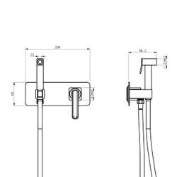 Смеситель Lemark Mista LM6419WG с гигиеническим душем, встраиваемый