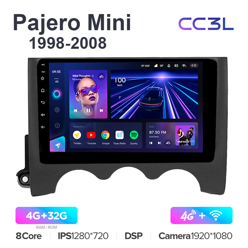 Teyes CC3L 9"для Mitsubishi Pajero Mini 1998-2012