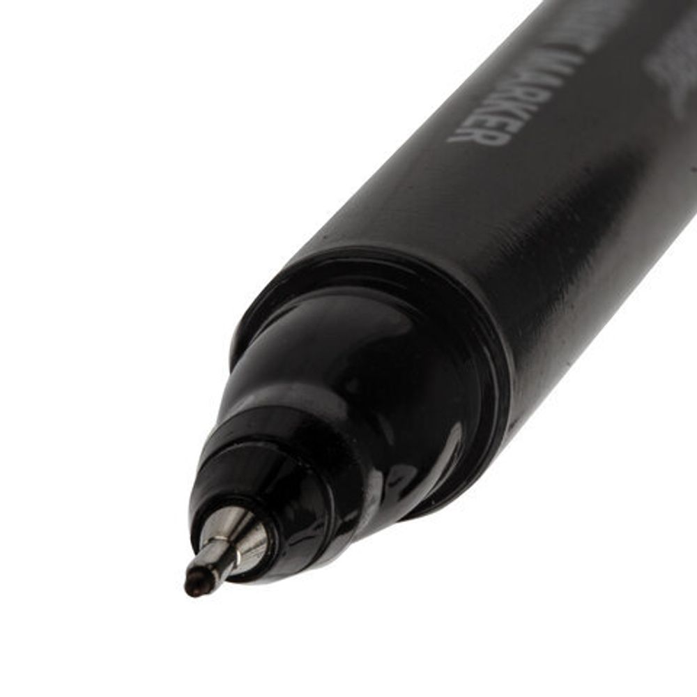 Маркер перманентный (нестираемый) двусторонний BRAUBERG "Double", ЧЕРНЫЙ, наконечники 0,8/3 мм, 151635