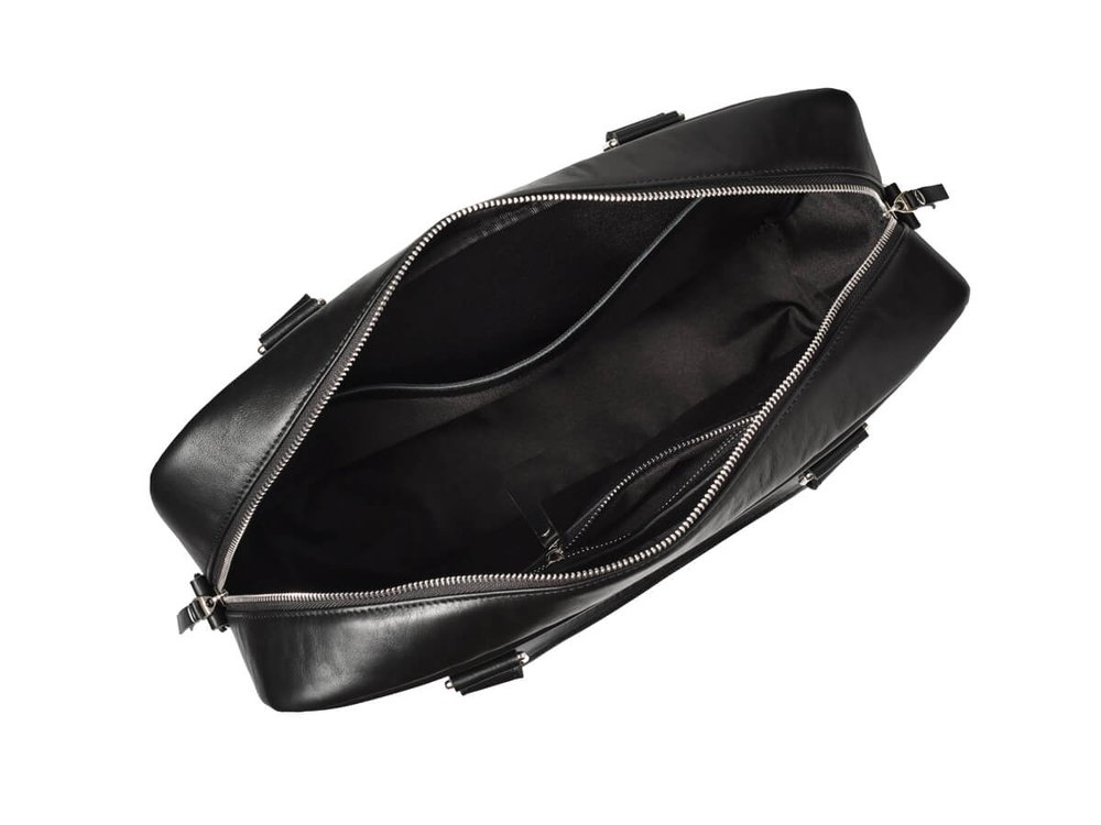 Деловая сумка из натуральной кожи "Alverio Black"