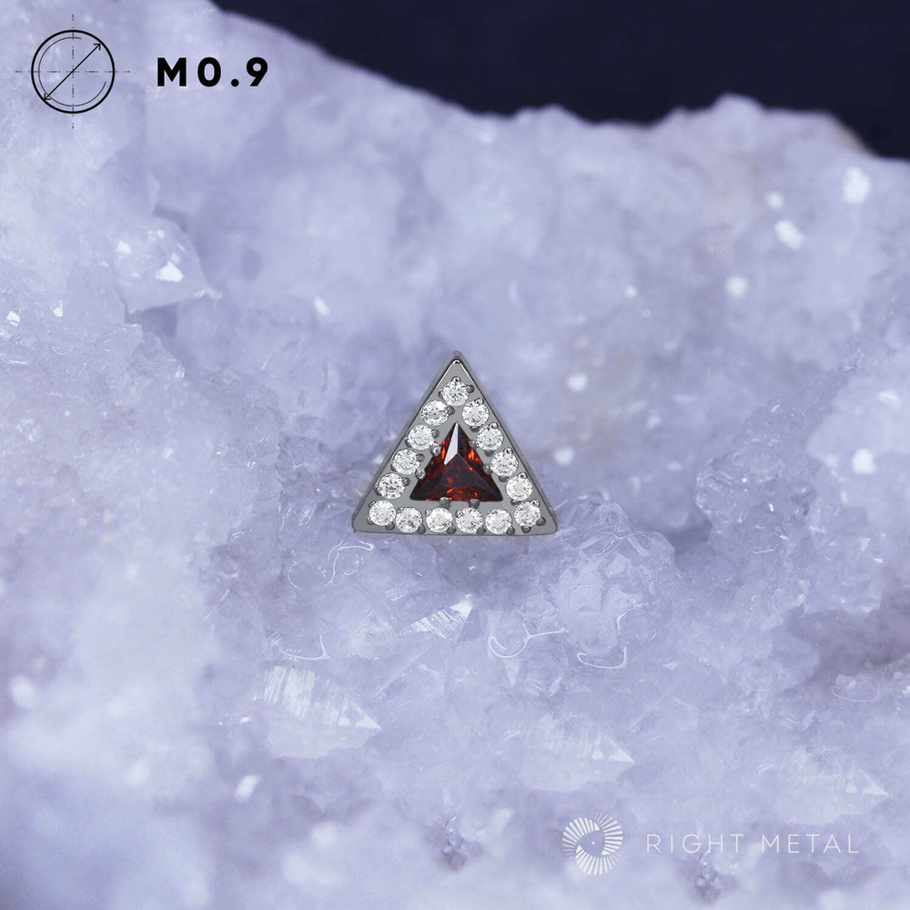 Shine Triangle Red & Crystal-