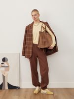 ПИДЖАК В КЛЕТКУ ШОКОЛАД|ОРАНЖЕВЫЙ