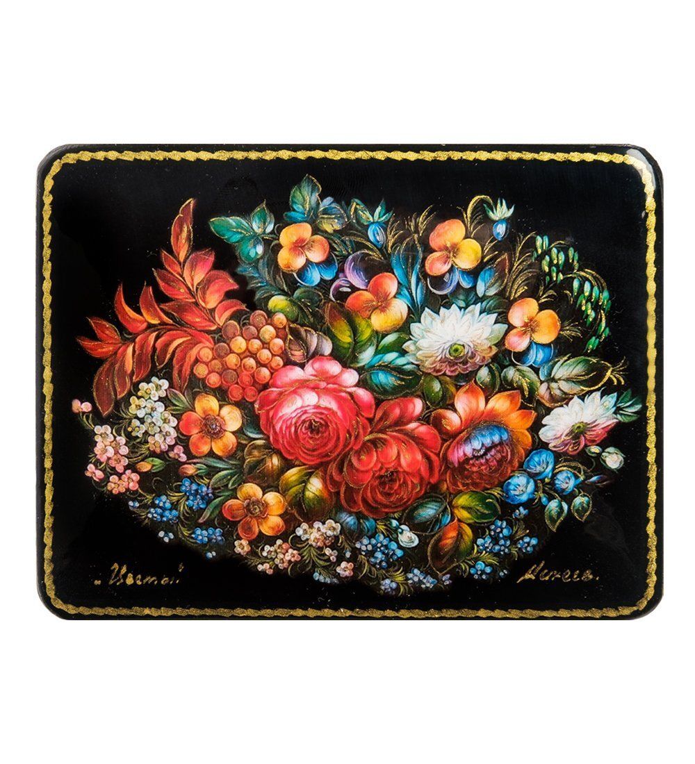 ШК-19/ 9-A Шкатулка в технике декупаж «Цветы» (10х8х3,5)