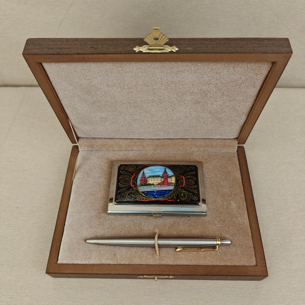 Набор подарочный "Москва" с ручной росписью в футляре