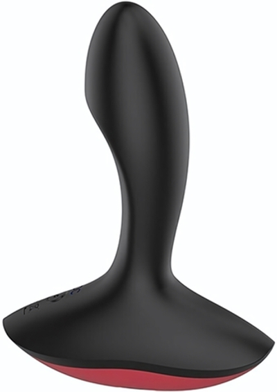 Чёрный массажер простаты Solstice (Цвет: черный с красным)