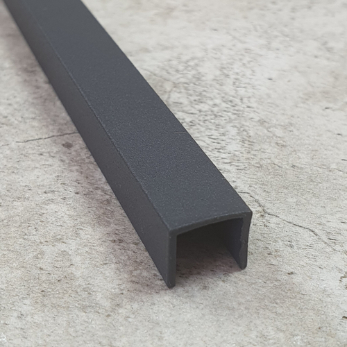 Фриз 10*12*10мм "DO-3" 3м Антрацит МУАР RAL 7016 П-обр. алюм.