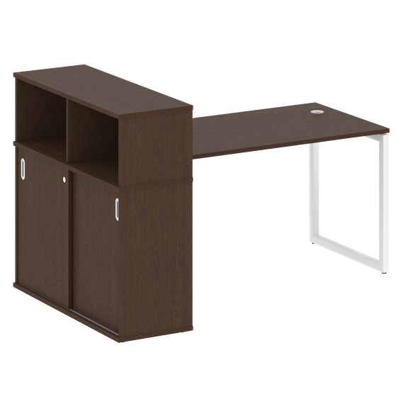 Метал Систем Куатро Стол письменный с шкафом-купе на О-образном м/к 40БО.РС-СШК-3.3 Т