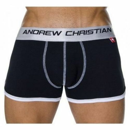 Мужские трусы хипсы черные с пуш-ап Andrew Christian Shock Jock Black Boxer