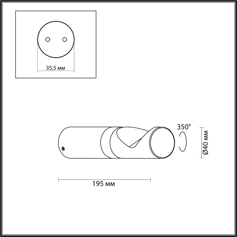 7021/3WL NATURE ODL25 675 Уличный настенный светильник поворотный на 350° IP65 LED 3W 3000K 60° AC110-240V BAMBOO