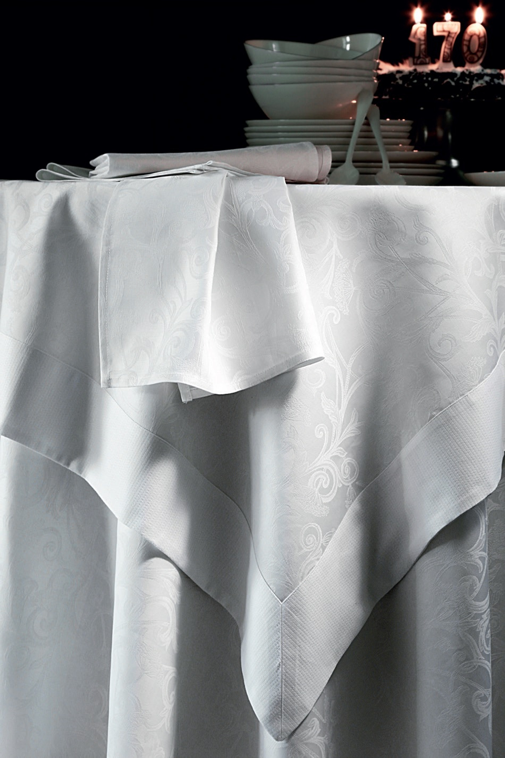 Скатерть OMBELLE blanc 175х175 Blanc des Vosges 175x175 Белый