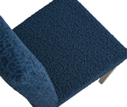 Чехол на стул без оборки Жаккард, цвет Индиго, Набор 2 шт.