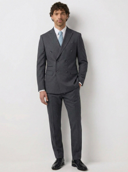 Мужской костюм двубортный (темно-серый) А65
