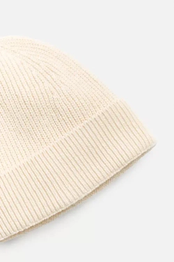 ZARA БАЗОВАЯ ШАПКА БИНИ, ЭКРЮ