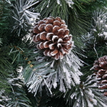 Ёлка «Царица леса» 210 см, ПВХ+леска, с белым напылением+шишки (1026 веток) (SZ1017-210)