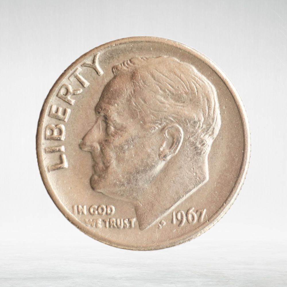 USA, 1 Dime, 1967 - Roosevelt Dime, XF