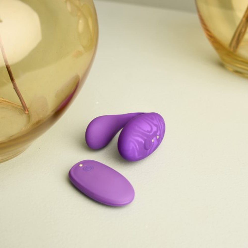 Вибратор для пар Tween+ с управлением через приложение от Amovibe фиолетовый