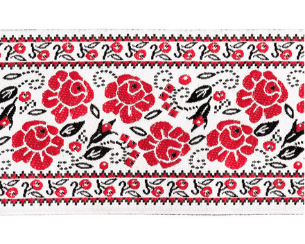 Лента жаккардовая  68 мм  "Gamma"  цв.красный/черный