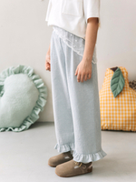 Брюки в полоску с рюшами, Голубой