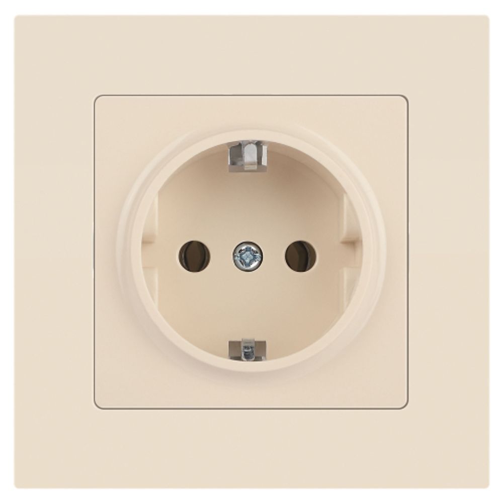 Розетка Intro Accent 6-202-02 2P+E Schuko 16А-250В IP20 СУ AL/CU слоновая кость | Intro