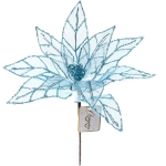 Украшение новогоднее «Пуансеттия - Блестящее утро» 33 см, Голубой