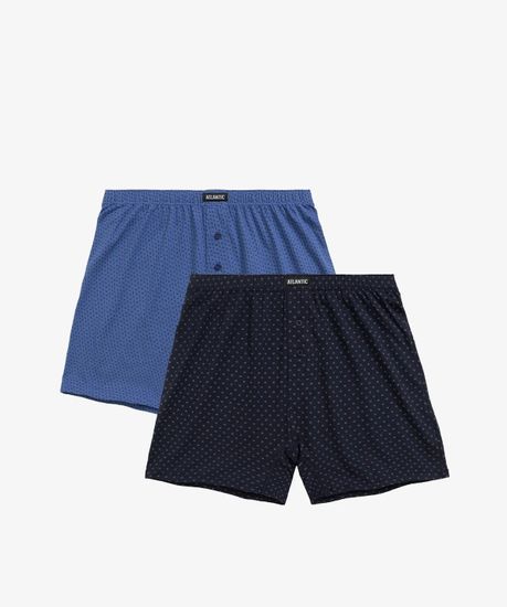 Трусы (2 шт) мужские семейные Atlantic 2MBX-059, голубой + темно-синий