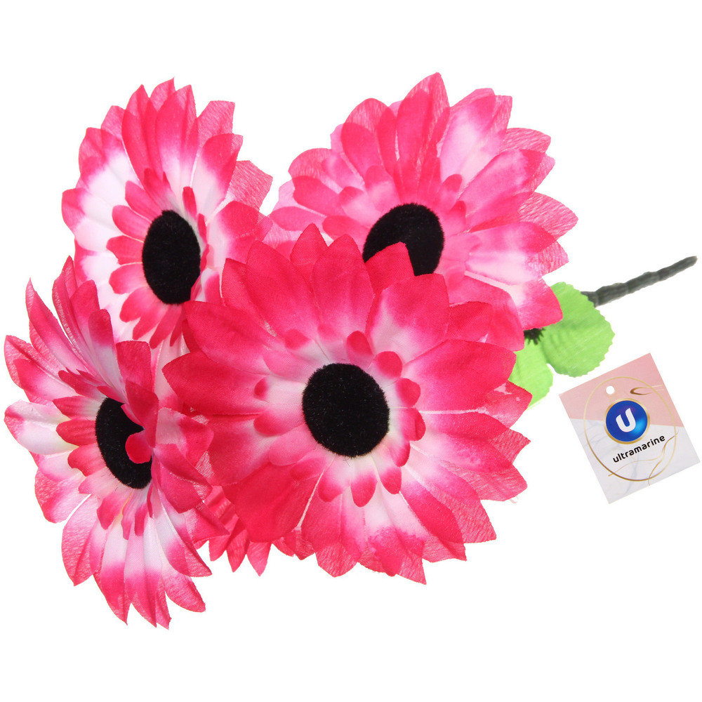 Цветы искусственные 30см «Цветочная фантазия» 5 цветков бело-розовые