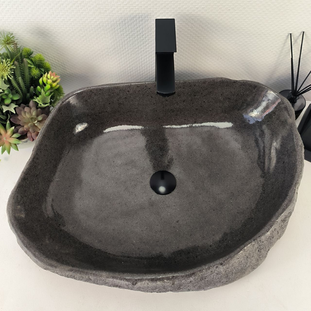 Каменная раковина из речного камня RS-04984 (58*50*16) 0863 из натурального камня