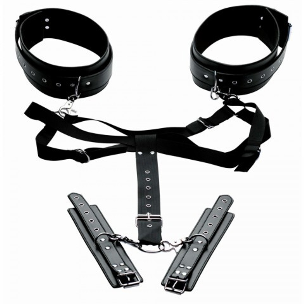 БДСМ система для бондажа Master Series Acquire Easy Access Thigh Harness With Wrist Cuffs