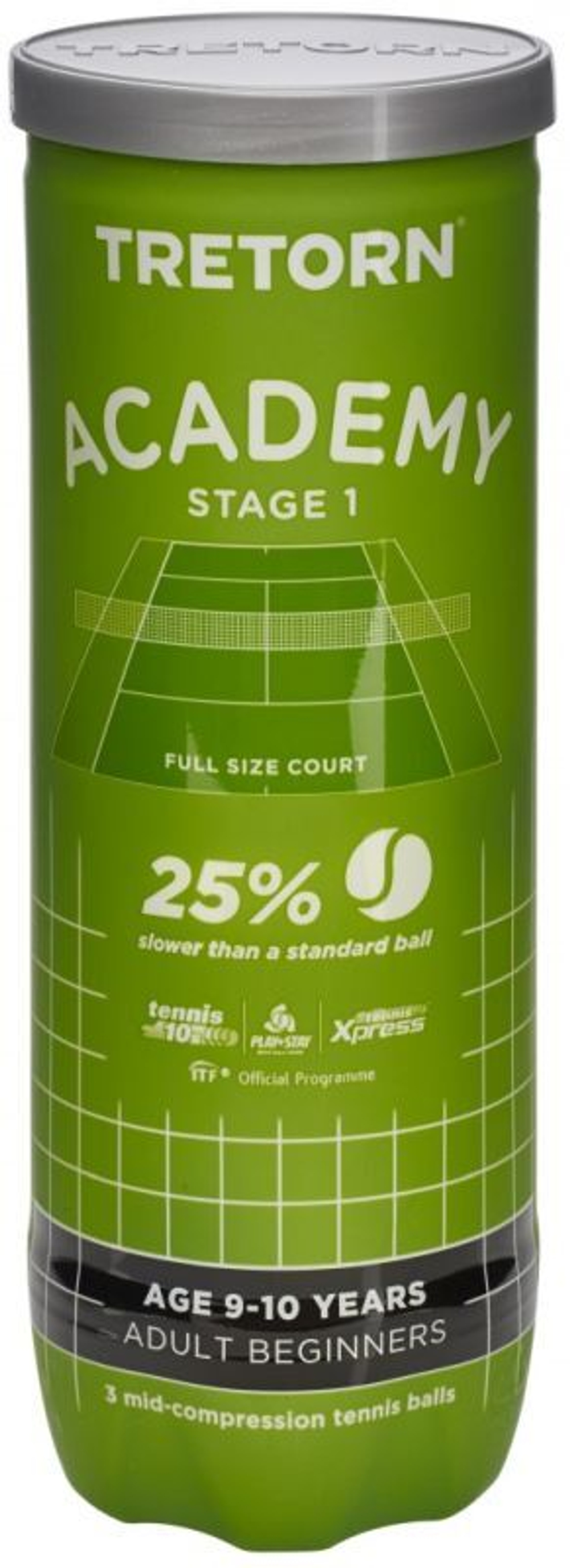 Детские теннисные мячи Tretorn Academy Green 3B