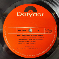 Винтажная виниловая пластинка LP Rory Gallagher Live In Europe (Japan 1972)