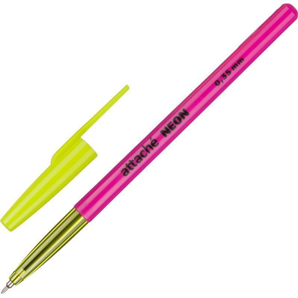 Ручка шариковая Attache "Neon" синяя, 0,35мм., масляная