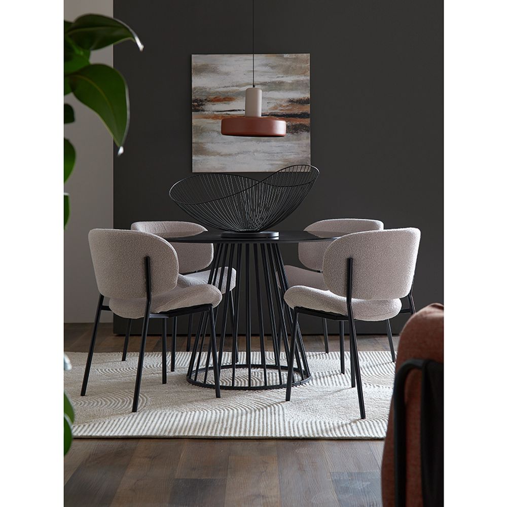 Стул Embrace, букле, серо-бежевый