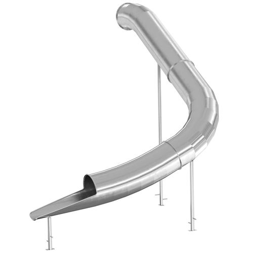 Горка из нержавеющей стали, угловая, закрытая, высота 4 440 мм