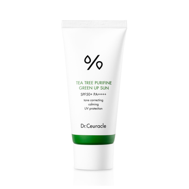 Солнцезащитный крем для проблемной кожи DR.CEURACLE Tea Tree Purifine Green Up Sun SPF 50+ PA++++