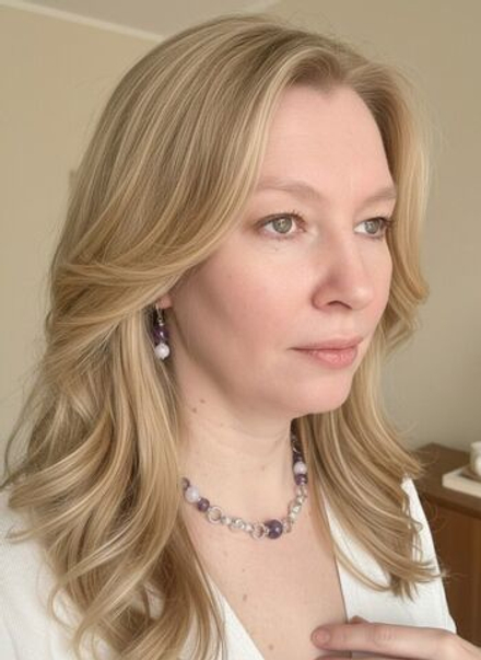 Комплект колье и серьги с аметистом