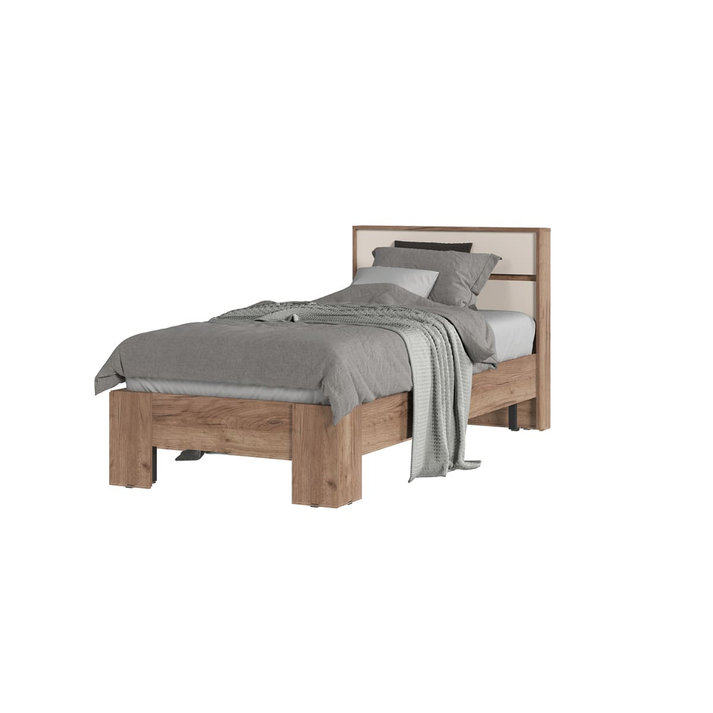 Хелен КР 01 Кровать 90 с ортопедом Дуб крафт табачный / Кашемир