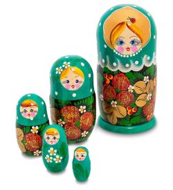 Народные промыслы МР-27/11-C Матрешка 5-кукольная «Настенька»