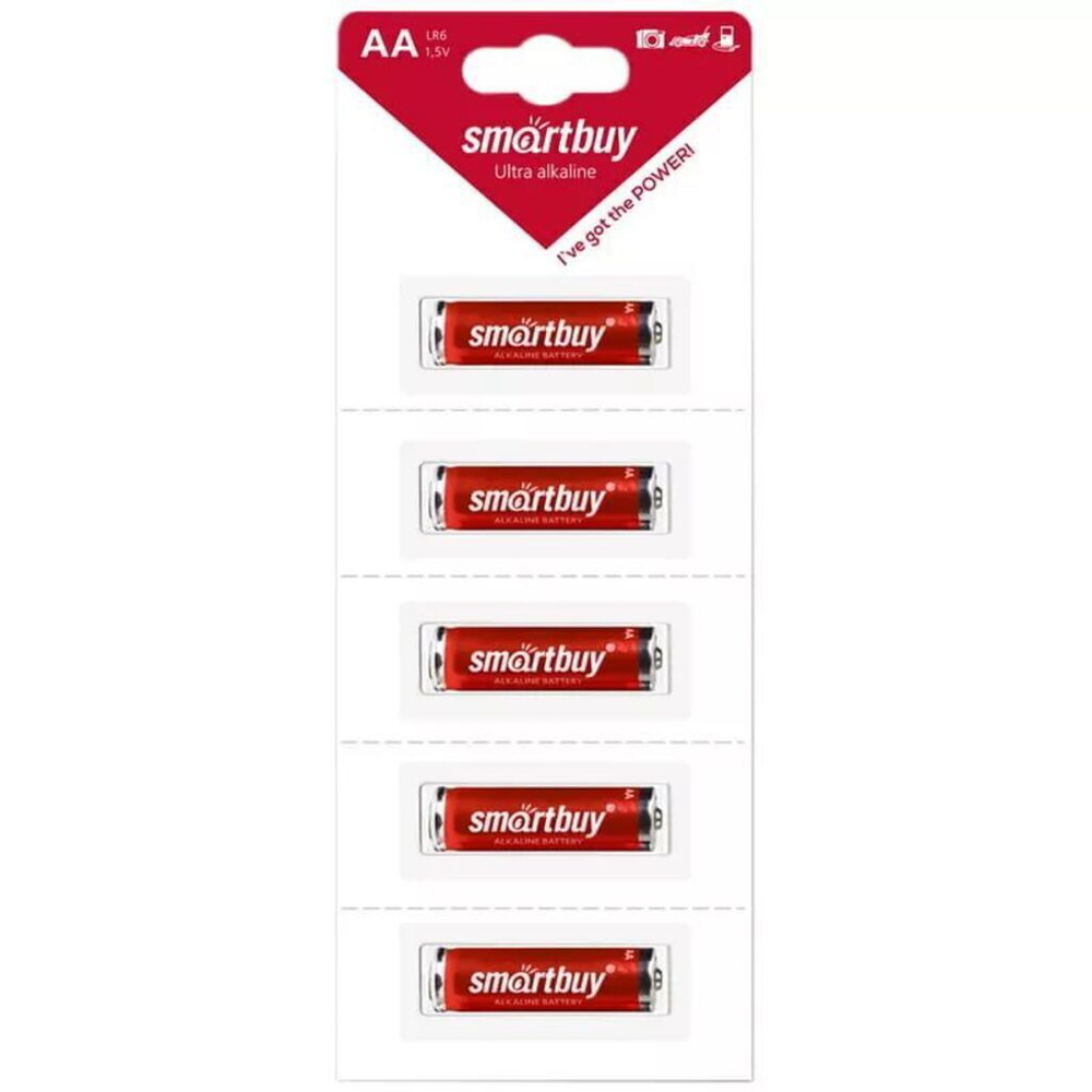 Батарейка LR-06 (АА) Smartbuy, 5шт.на блистере, цена за 1 шт